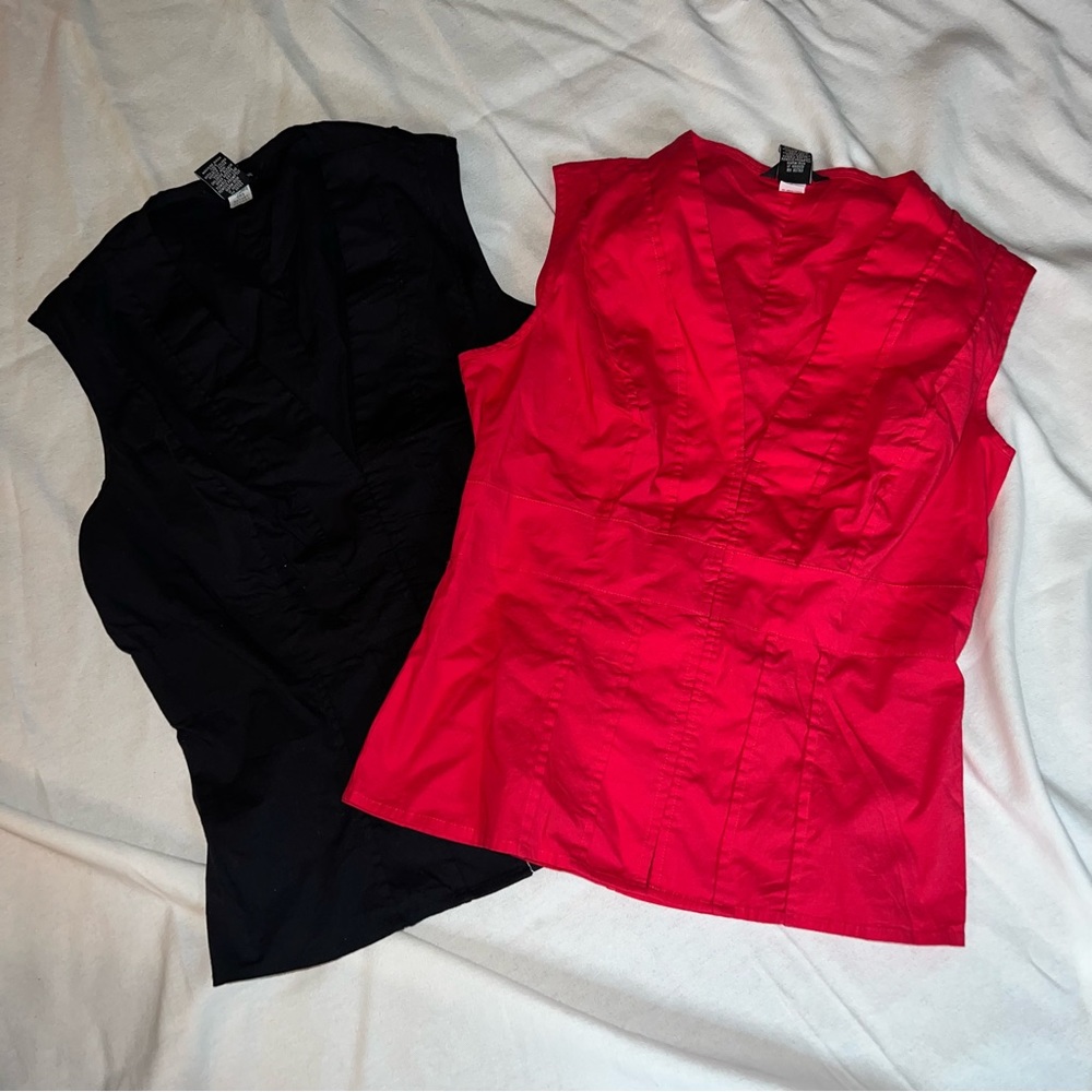 Lot of TWO Victoria's Secret Moda International tops shirts medium m med black